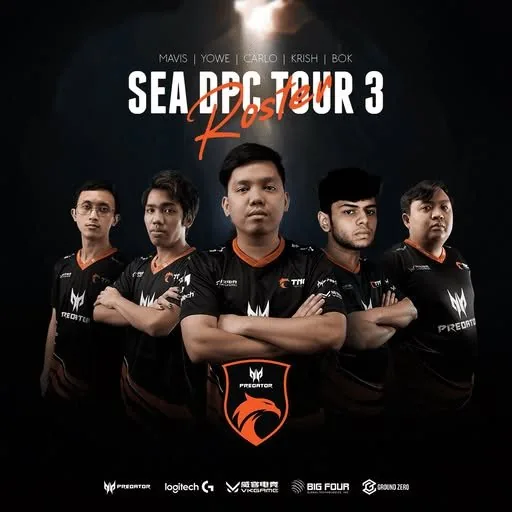TNC Predator SEA DPC Tour 3 roster: Mavis, Yowe, Carlo, Krish, Bok
